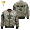 New Orleans Saints Camo Full Printing Bomber Jacket