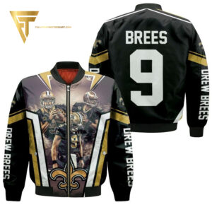 New Orleans Saints Drew Brees Full Printing Bomber Jacket