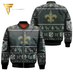 New Orleans Saints Ugly Christmas Full Printing Bomber Jacket