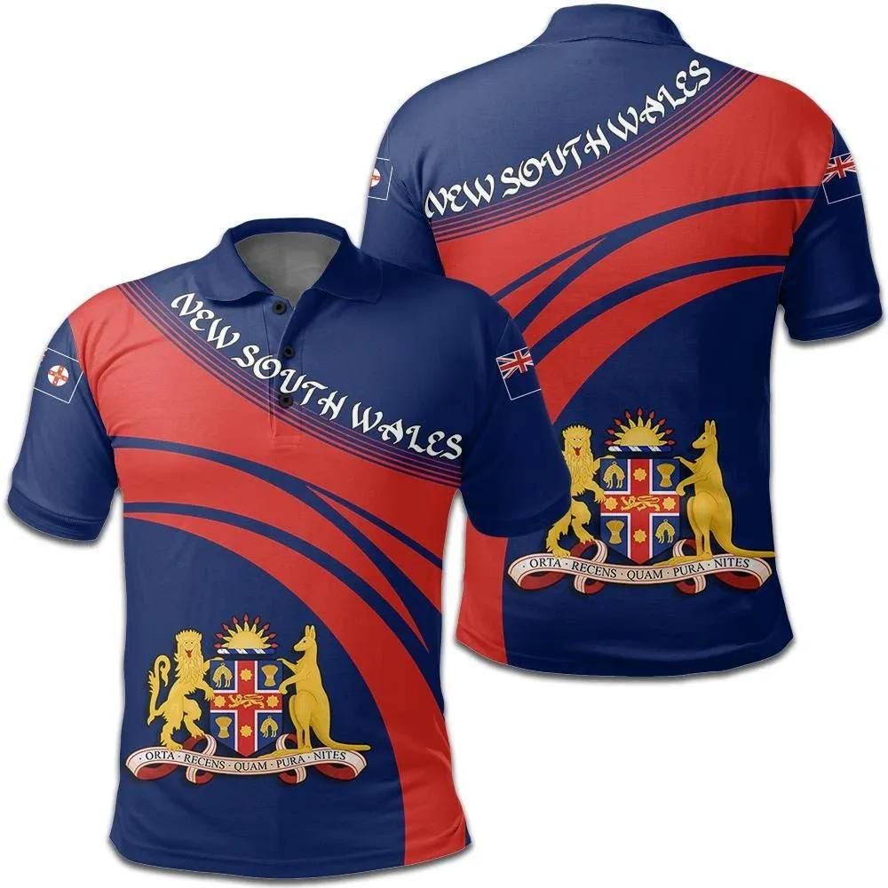 New South Wales Coat Of Arms Polo Shirt Cricket Style J5W New South Wales Coat Of Arms Polo Shirt Cricket Style J5W
