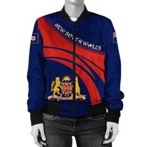 New South Wales Coat Of Arms Women Bomber Jacket Cricket Bomber Jacket