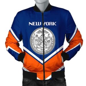 New York Coat Of Arms Men Bomber Jacket Lucian Style J5W Bomber Jacket