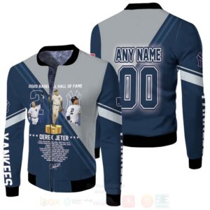 New York Yankees Derek Jeter 2 Signature 2020 Baseball Hall Of Fame Personalized 3D Bomber Jacket