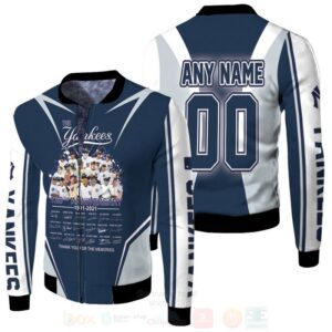 New York Yankees The Yankees 120Th Anniversary All Players Signature Personalized 3D Bomber Jacket