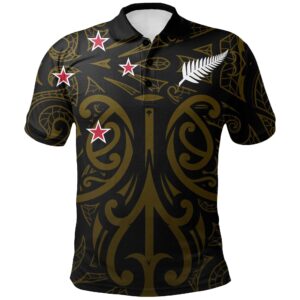 New Zealand - Maori Mask Pullover Polo Shirt Yellow A065