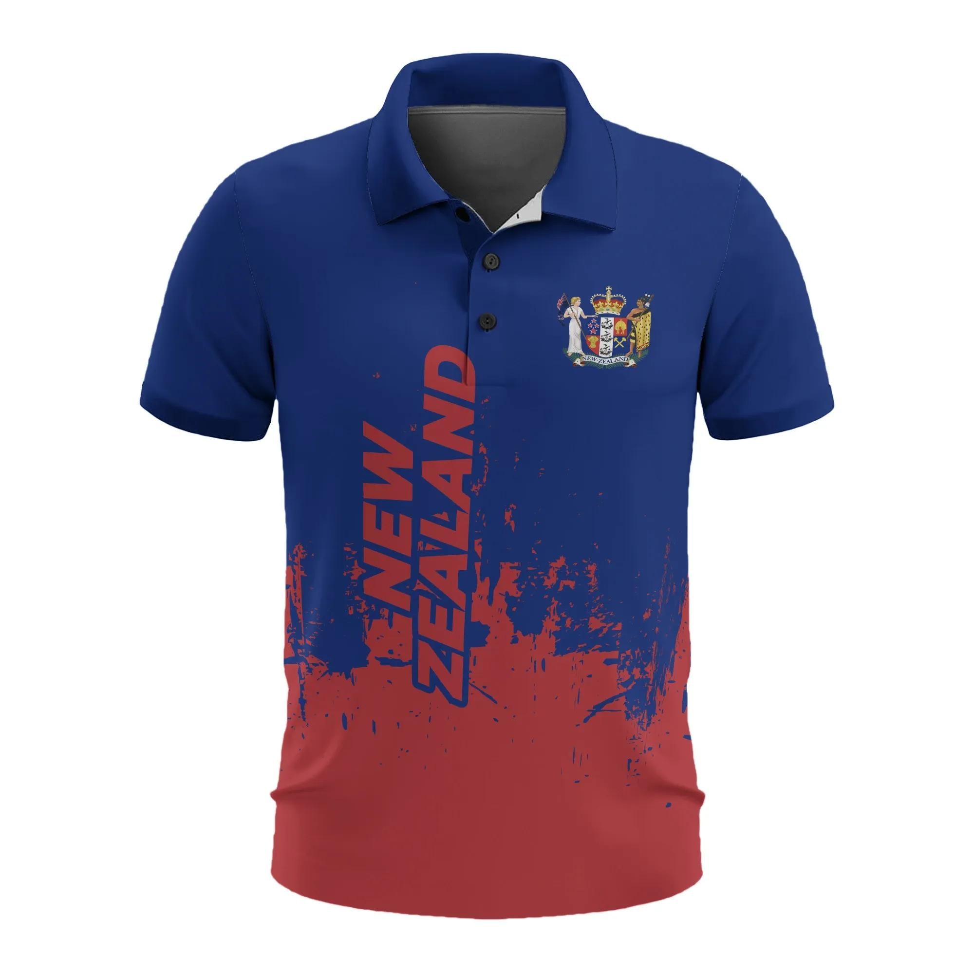 New Zealand Men's All Over Print Polo Shirt (Model T55) New Zealand Men's All Over Print Polo Shirt (Model T55)