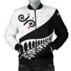 New Zealand Men's Bomber Jacket - Silver Fern Koru A02 Bomber Jacket