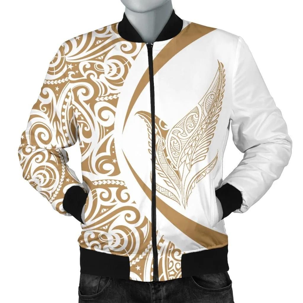 New Zealand Silver Fern Maori Men's Bomber Jacket - Circle Style J9 Bomber Jacket New Zealand Silver Fern Maori Men's Bomber Jacket - Circle Style J9 Bomber Jacket