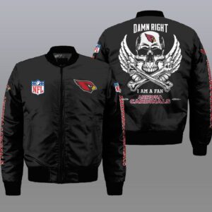 Nfl Arizona Cardinals Wings Skull 3D Bomber Jacket