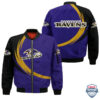 Nfl Baltimore Ravens Curve Design Bomber Jacket