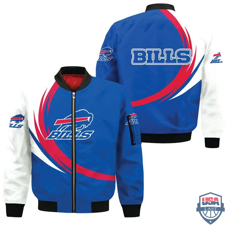 Nfl Buffalo Bills Curve Design Bomber Jacket Nfl Buffalo Bills Curve Design Bomber Jacket