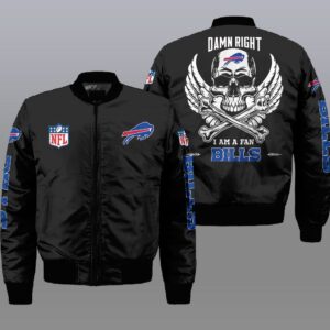 Nfl Buffalo Bills Wings Skull 3D Bomber Jacket