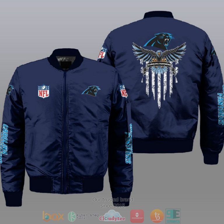 Nfl-Carolina-Panthers-Eagle-Thin-Line-Flag-Bomber-Jacket-1