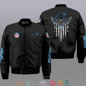 Nfl Carolina Panthers Eagle Thin Line Flag Bomber Jacket