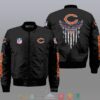 Nfl Chicago Bears Eagle Thin Line Flag Bomber Jacket