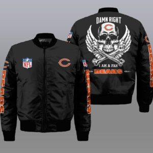 Nfl Chicago Bears Wings Skull 3D Bomber Jacket