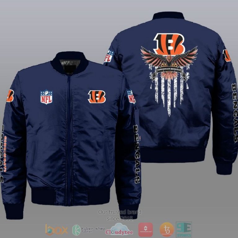 Nfl-Cincinnati-Bengals-Eagle-Thin-Line-Flag-Bomber-Jacket-1