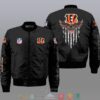 Nfl Cincinnati Bengals Eagle Thin Line Flag Bomber Jacket