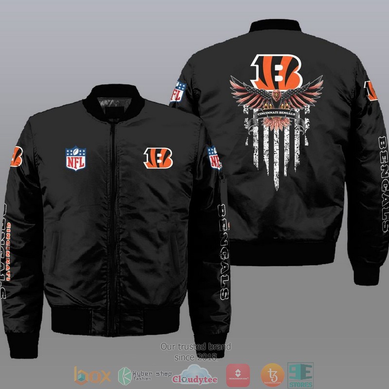 Nfl Cincinnati Bengals Eagle Thin Line Flag Bomber Jacket Nfl Cincinnati Bengals Eagle Thin Line Flag Bomber Jacket