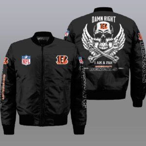 Nfl Cincinnati Bengals Wings Skull 3D Bomber Jacket