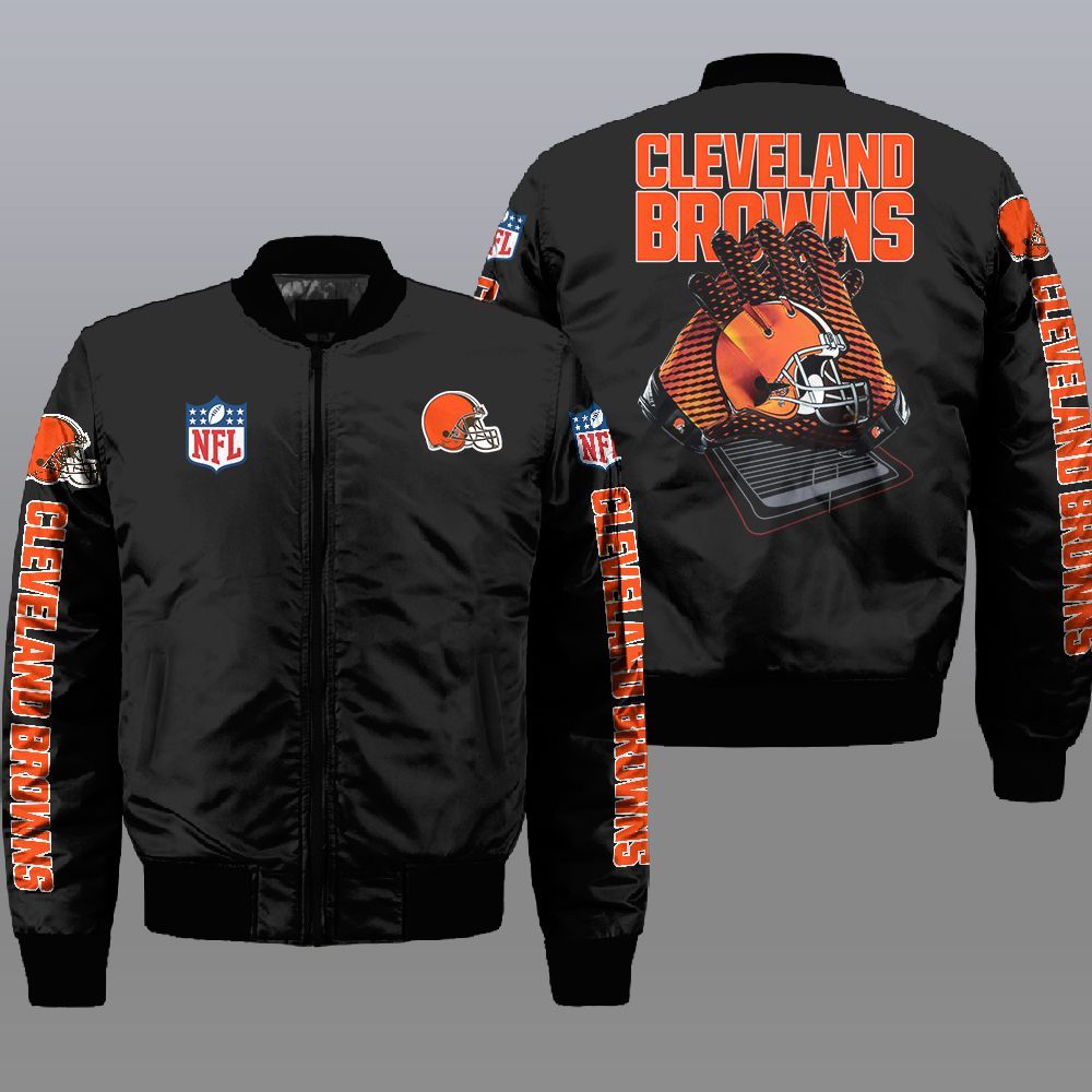 Nfl Cleveland Browns 3D Bomber Jacket Nfl Cleveland Browns 3D Bomber Jacket