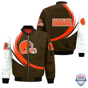 Nfl Cleveland Browns Curve Design Bomber Jacket
