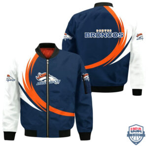 Nfl Denver Broncos Curve Design Bomber Jacket