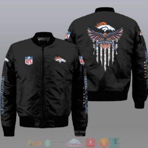 Nfl Denver Broncos Eagle Thin Line Flag Bomber Jacket