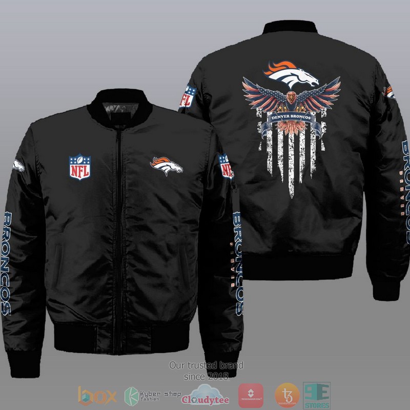 Nfl Denver Broncos Eagle Thin Line Flag Bomber Jacket Nfl Denver Broncos Eagle Thin Line Flag Bomber Jacket