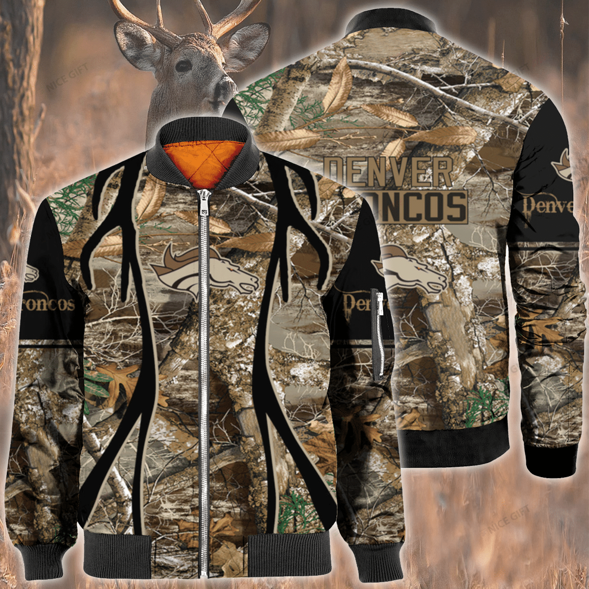 Nfl Denver Broncos Hunting Bomber Jacket Nfl Denver Broncos Hunting Bomber Jacket