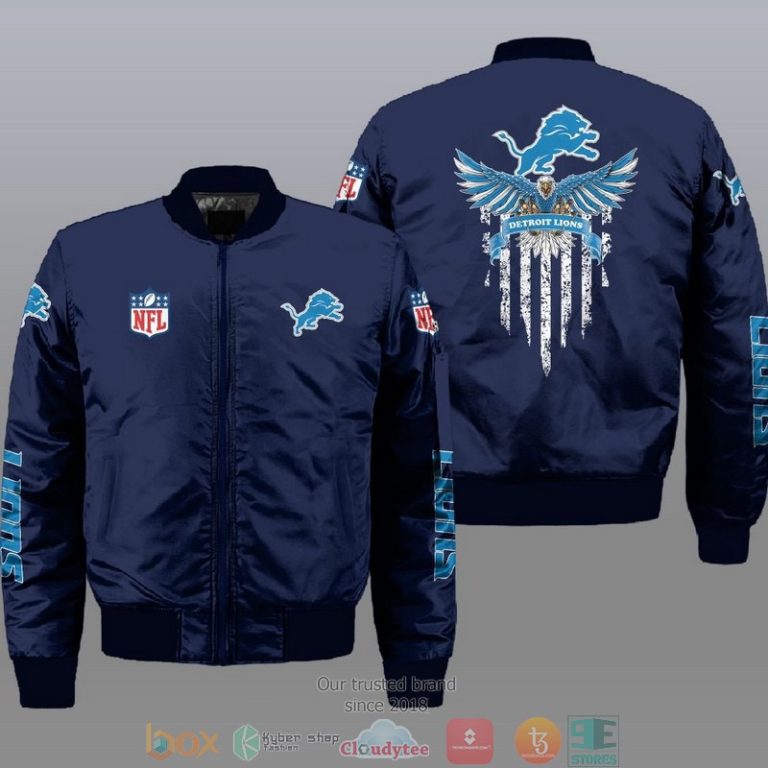Nfl-Detroit-Lions-Eagle-Thin-Line-Flag-Bomber-Jacket-1
