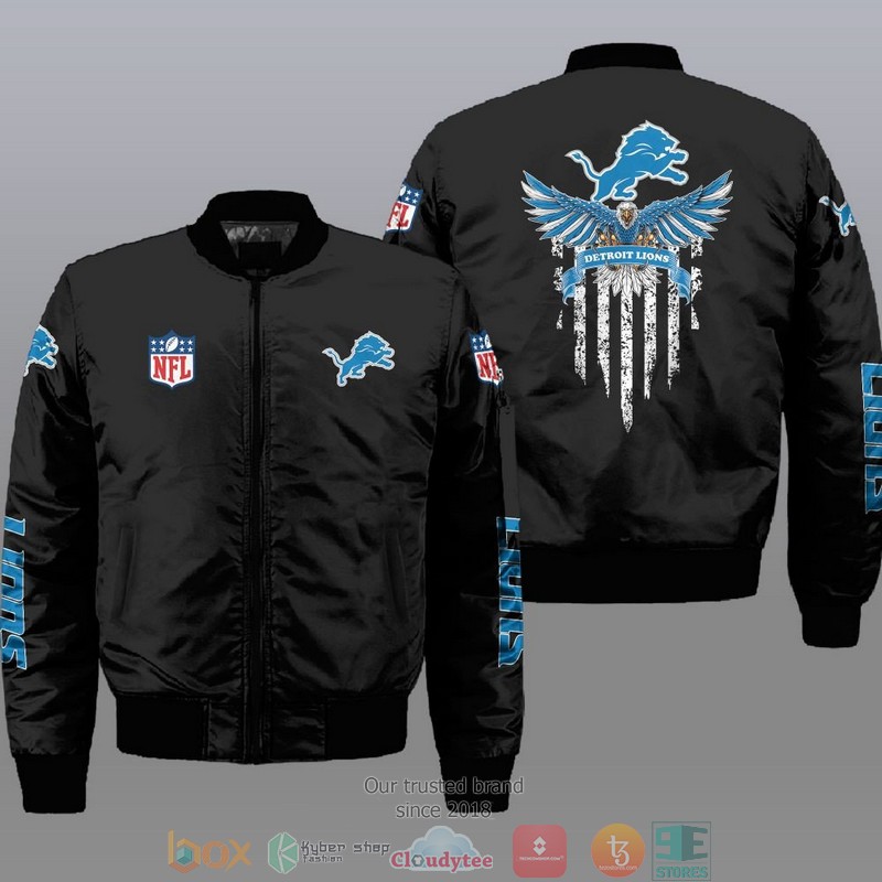 Nfl Detroit Lions Eagle Thin Line Flag Bomber Jacket Nfl Detroit Lions Eagle Thin Line Flag Bomber Jacket