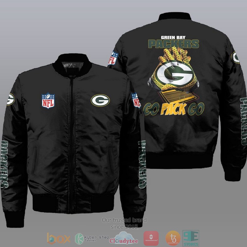 Nfl Green Bay Packers Go Pack Go Bomber Jacket Nfl Green Bay Packers Go Pack Go Bomber Jacket