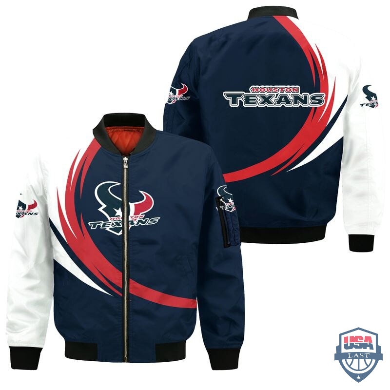 Nfl Houston Texans Curve Design Bomber Jacket Nfl Houston Texans Curve Design Bomber Jacket