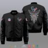 Nfl Houston Texans Eagle Thin Line Flag Bomber Jacket