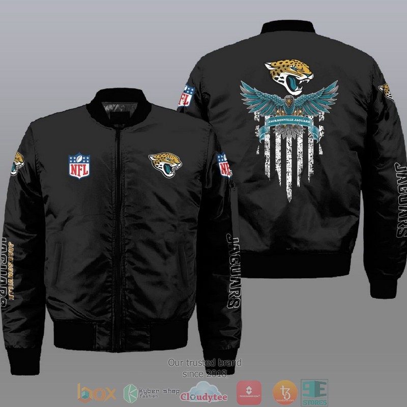 Nfl Jacksonville Jaguars Eagle Thin Line Flag Bomber Jacket Nfl Jacksonville Jaguars Eagle Thin Line Flag Bomber Jacket