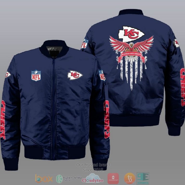 Nfl-Kansas-City-Chiefs-Eagle-Thin-Line-Flag-Bomber-Jacket-1