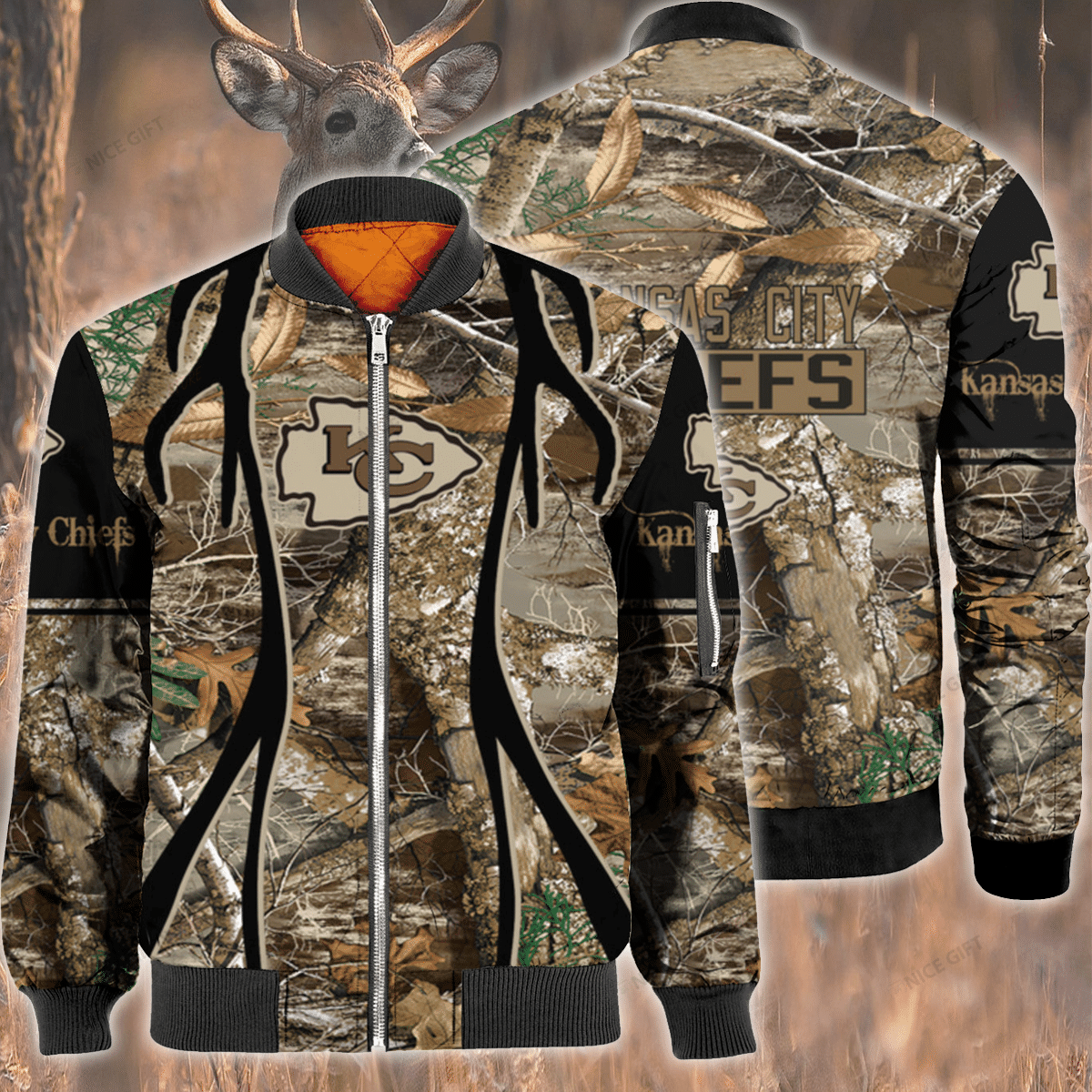 Nfl Kansas City Chiefs Hunting Bomber Jacket Nfl Kansas City Chiefs Hunting Bomber Jacket