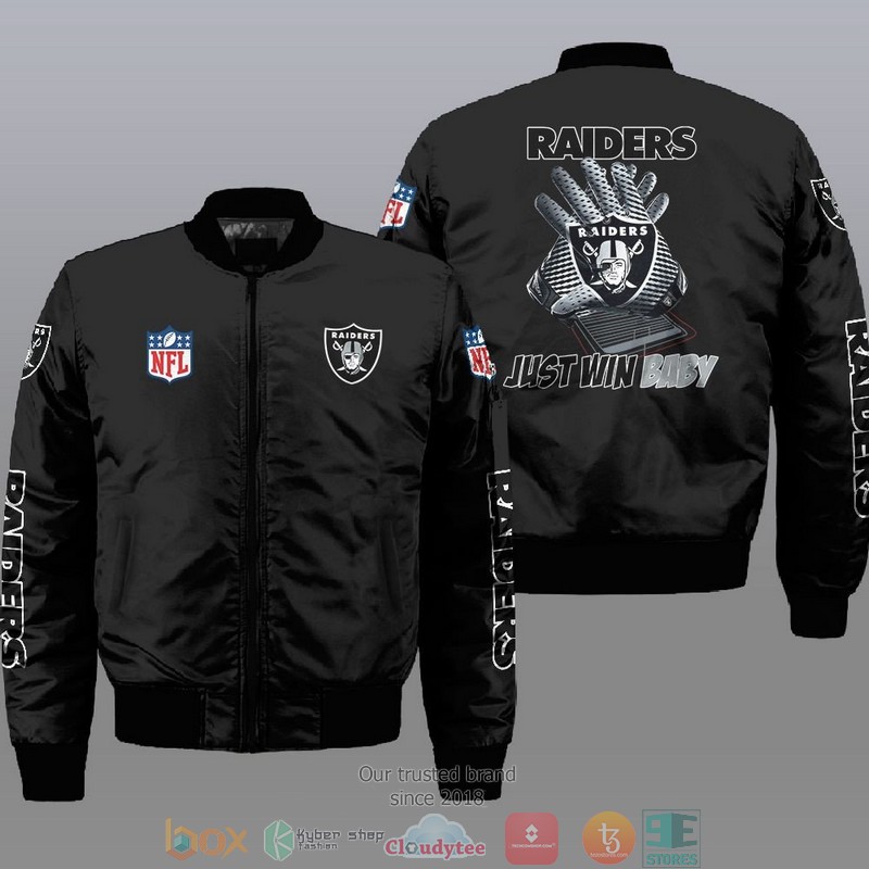 Nfl Las Vegas Raiders Just Win Baby Bomber Jacket Nfl Las Vegas Raiders Just Win Baby Bomber Jacket