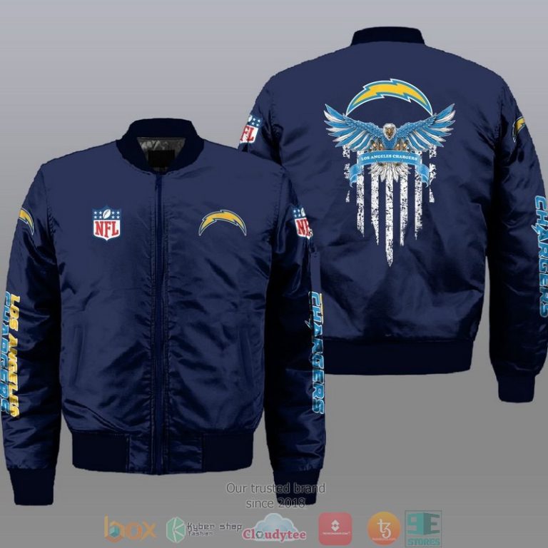 Nfl-Los-Angeles-Chargers-Eagle-Thin-Line-Flag-Bomber-Jacket-1