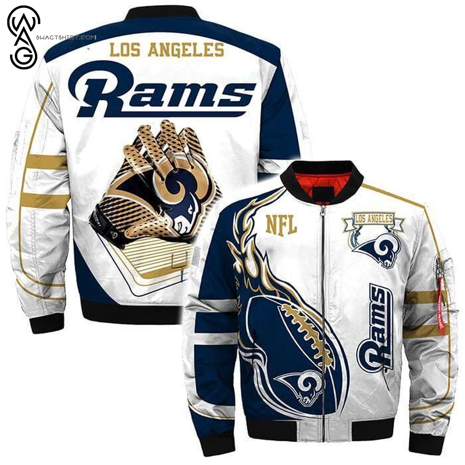 Nfl Los Angeles Rams All Over Printed Bomber Jacket Nfl Los Angeles Rams All Over Printed Bomber Jacket