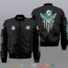 Nfl Miami Dolphins Eagle Thin Line Flag Bomber Jacket
