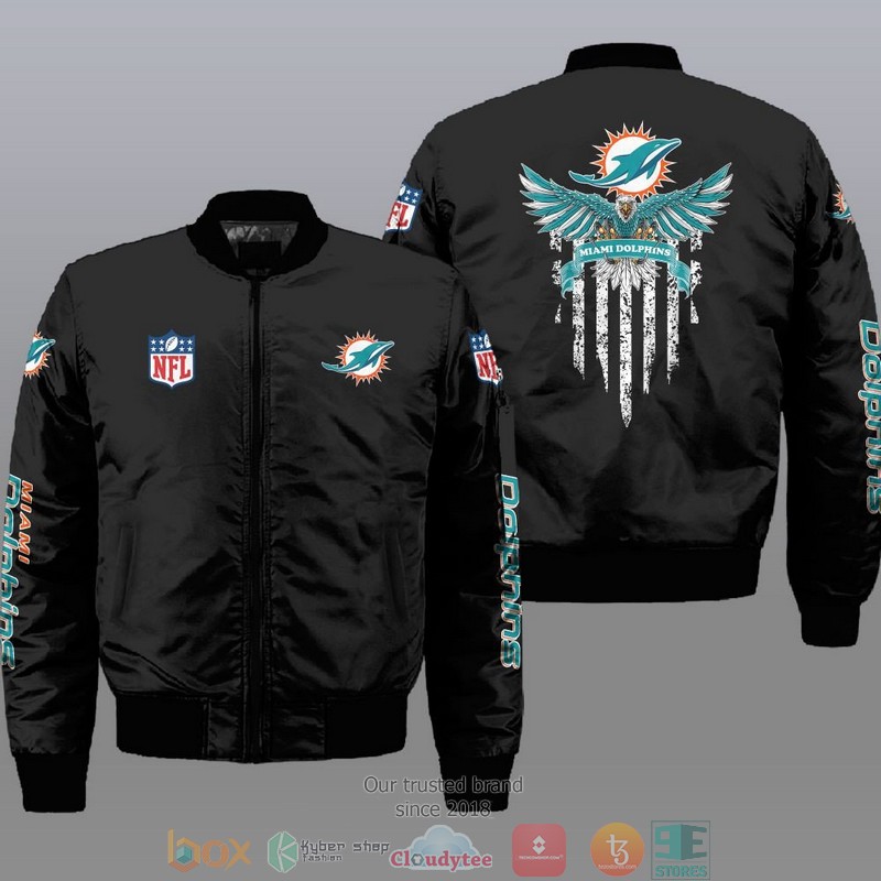 Nfl Miami Dolphins Eagle Thin Line Flag Bomber Jacket Nfl Miami Dolphins Eagle Thin Line Flag Bomber Jacket