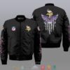 Nfl Minnesota Vikings Eagle Thin Line Flag Bomber Jacket