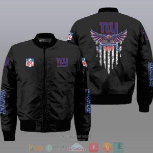 Nfl New York Giants Eagle Thin Line Flag Bomber Jacket