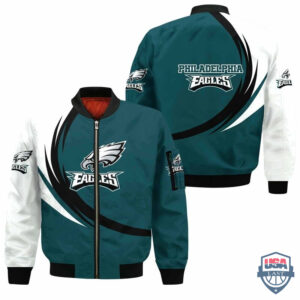 Nfl Philadelphia Eagles Curve Design Bomber Jacket