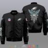 Nfl Philadelphia Eagles Eagle Thin Line Flag Bomber Jacket