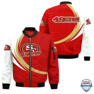 Nfl San Francisco 49Ers Curve Design Bomber Jacket