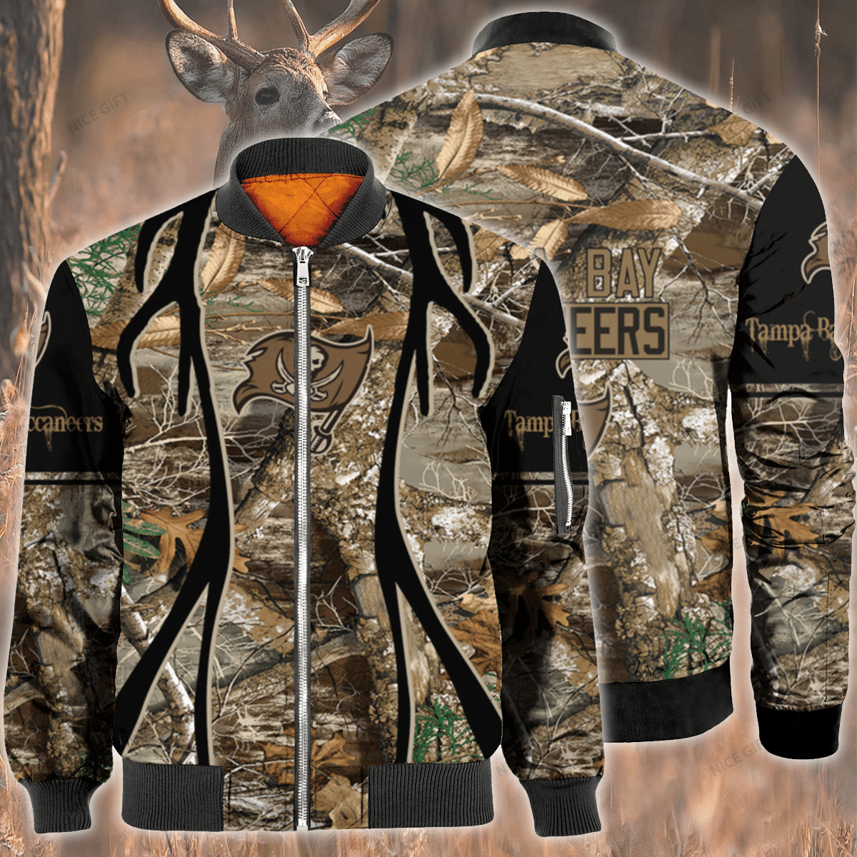 Nfl Tampa Bay Buccaneers Hunting Bomber Jacket Nfl Tampa Bay Buccaneers Hunting Bomber Jacket