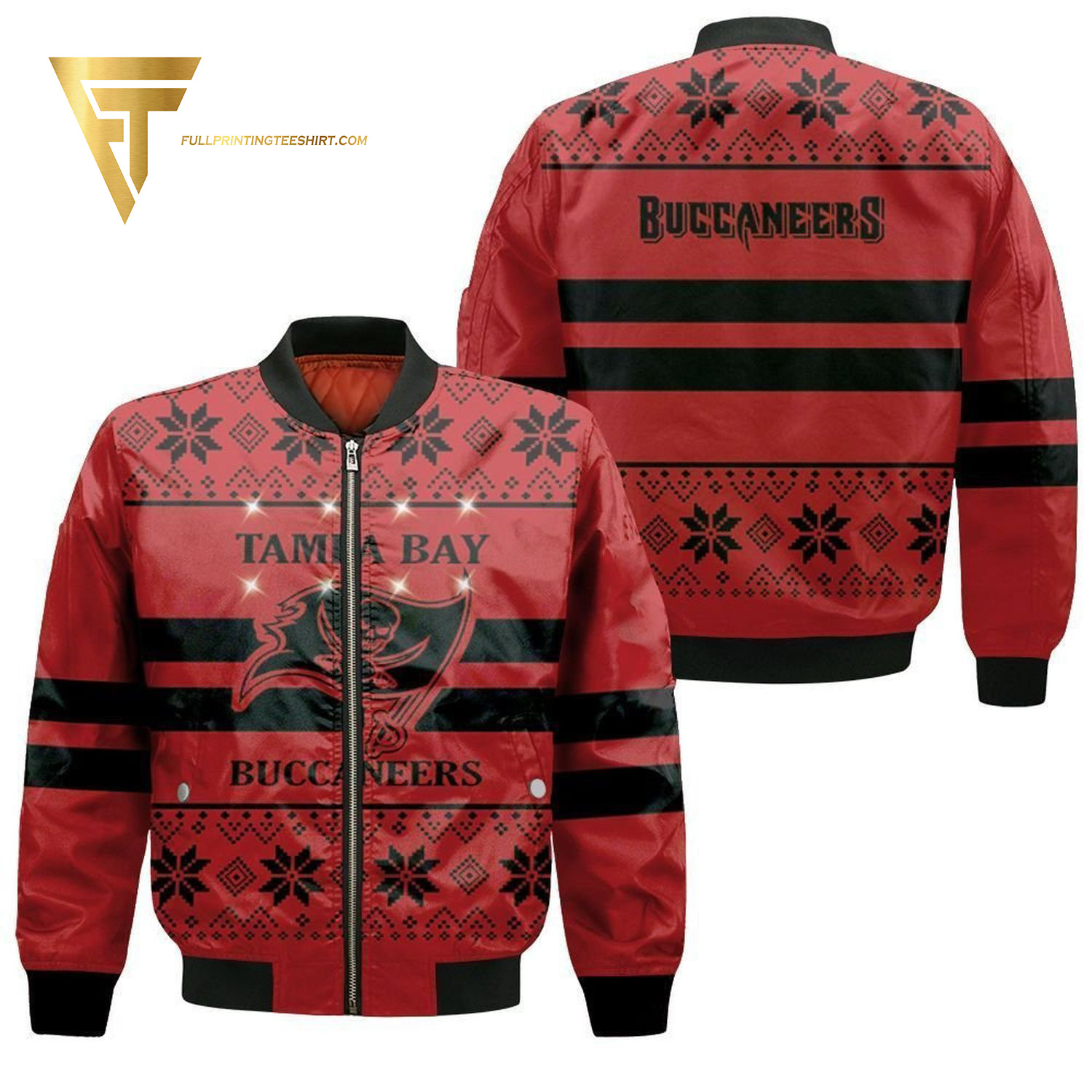 Nfl Tampa Bay Buccaneers Ugly Christmas Bomber Jacket Nfl Tampa Bay Buccaneers Ugly Christmas Bomber Jacket